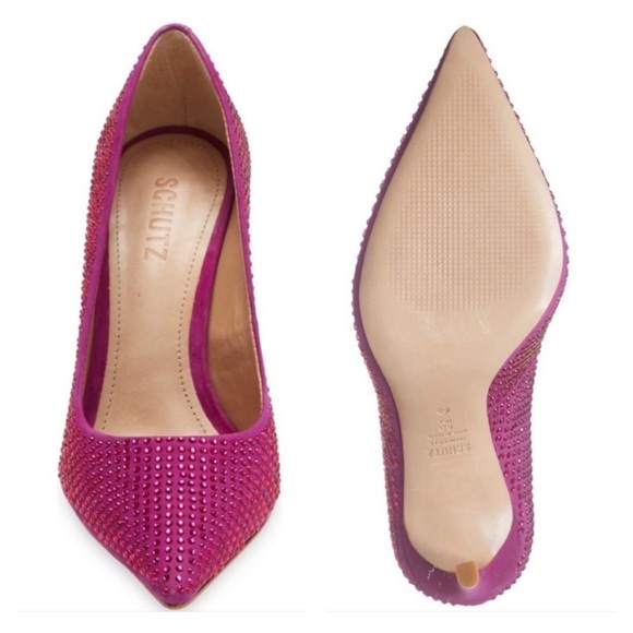 Schutz Lou Crystal pumps heels in Bright Violet - Picture 6 of 8